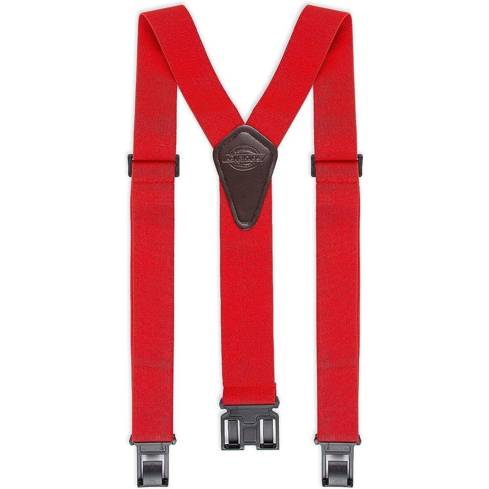 Dickies NWT Perry Y-Back Adjustable Suspenders Mens OS Red‎ Heavy Duty 21DI5300
